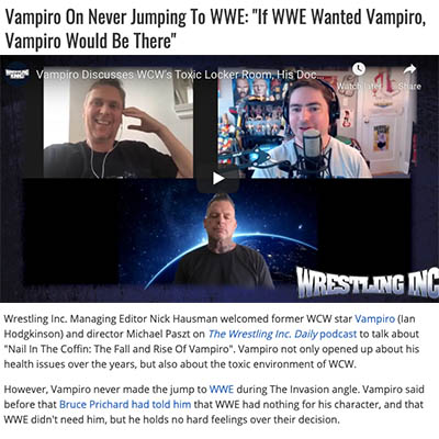 Vampiro On Never Jumping To WWE: 